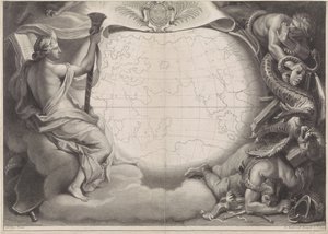 フランス王ルイ 14 世の寓意的な肖像画 作： Gérard Edelinck