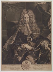 ジュール＝アルドゥアン・マンサールの肖像 (1646-1708) 作： Gérard Edelinck