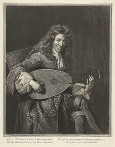 リューテニストと作曲家のチャールズムートンの肖像c。 1626-1710年頃1695