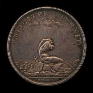 ベルヴェデーレの胴体を裏返しにした芸術の紋章、1673 年。 作： Gérard Léonard Hérard