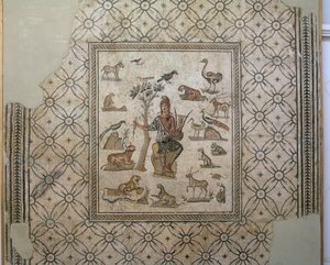 動物に囲まれたオルフェウス（ポリクローム・モザイク 作： Greco Roman Greco Roman