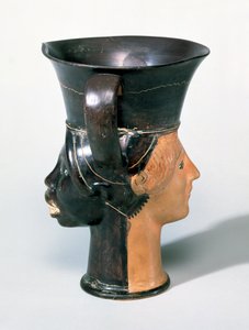 Attic Janiform Kantharos Cup、紀元前470年頃（セラミック） 作： Greek