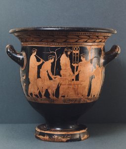 紀元前5世紀、アッティカの画家クレオフォンの花瓶（赤陶 作： Greek