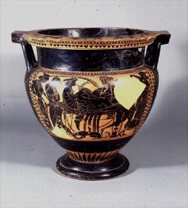 コラムクラテル、屋根裏部屋、紀元前530〜520年（セラミック） 作： Greek