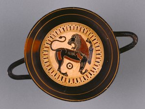 ラコニアの黒像キリックスはハントの画家、紀元前540年頃（テラコッタ）に帰属 作： Greek