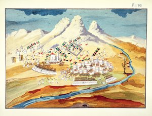 ラコヴァでの戦い、マクリヤンニス将軍によるギリシャ独立戦争の絵画史からのプレート16 作： Greek School