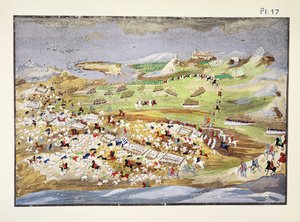 アナラトンの戦い、マクリヤンニス将軍によるギリシャ独立戦争の絵画史からのプレート17 作： Greek School