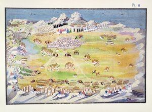 トリポリツァと周辺の村の戦い、マクリヤンニス将軍によるギリシャ独立戦争の絵画史のプレート8 作： Greek School