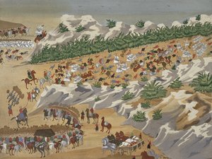 1821年のバジリカの戦い、ギリシャ独立戦争の絵画史から 作： Greek School