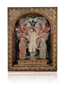 ロマノス2世皇帝（938-963）とユードキシア皇后（945-949）が隣接する、水晶の台座に乗ったキリスト 作： ギリシャ語学校