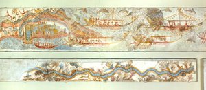 Naval expeditions and river landscape, Akrotiri fresco, Thera (today Santorini), Greece, Minoan Civilization   1452582   ja       japanese Successfully Translated  Original: Mandala with one thousand arms Avalokiteshvara; the sacred, magical circle depicti 作： Greek School