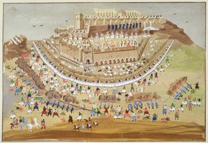 1827年のアテネの包囲、ギリシャ独立戦争の絵画史から 作： Greek School