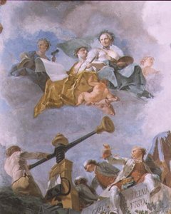 寓話的な人物、グレートギャラリーの天井の詳細、1759-62 作： Gregorio Guglielmi