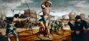 聖セバスチャンの殉教、16世紀 作： Gregorio Lopez