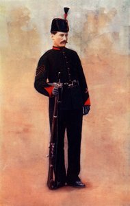 「国王のロイヤル ライフルの軍曹」、1900 年。 作： Gregory and Co