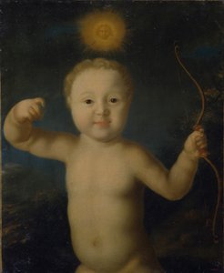 キューピッドとしてのロシアのツァレヴィッチ ピーター ペトロヴィッチの肖像 1715-1719、1772 年 作： Grigori Dmitrievich Molchanov