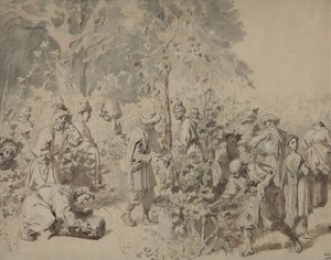 ブドウの収穫、1840年から1847年の間に 作： Grigori Grigorevich Gagarin