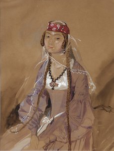 伯爵夫人マルタソロガシビリの肖像、エリスタヴィ王女、1840〜1842年 作： Grigori Grigorevich Gagarin