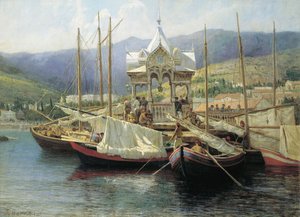 ヤルタ港、1890年。 作： Grigori Grigoryevich Myasoedov