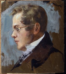 Portrait du Poete Prince Piotr Andreievitch Viazemski (Pierre Wiazemsky) (1792-1878) (Poet Prince Pyotr. A. Vyazemskyの肖像). Oeuvre de Grigori (Grigoriy, Grigory) Grigoryevich Myasoyedov (Myasoedov, Miasoedov) (1834-1911), huile sur carton. 美術 作： Grigoriy Myasoyedov