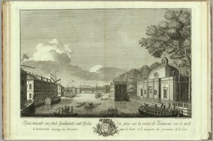 洞窟書から1753年のサンクトペテルブルク創立50周年までのフォンタンカ川の眺め 作： Grigory Anikeevich Kachalov