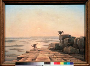 ナイル川の洪水 (エジプト) - ナイル川の氾濫 - Grigori Grigorievich Tchernetsov (Chernetsov) (1802-1865) 作、キャンバスに油彩 作： Grigory Tchernezov