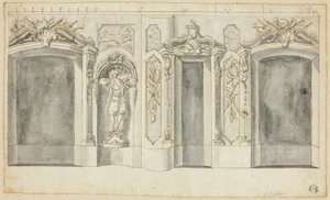 ハンティング・デザインの壁 作： Grinling Gibbons