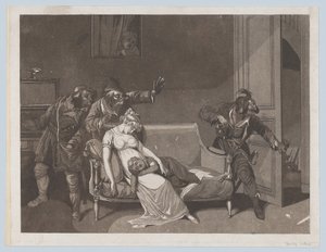 泥棒の最初のシーン、ca。 1805年。 作： Gror