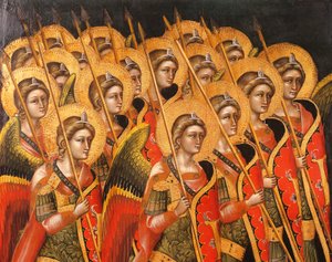 グアリエント（1338年に活動、1367年または1370年に死去）の「天使の武装集団」、詳細