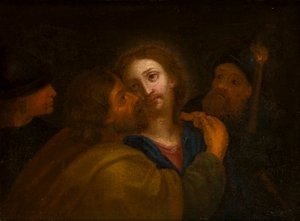 キリストの裏切り、1610〜66年頃（キャンバスに油彩） 作： Guercino
