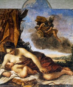 愛を育むヴィーナス」（ジョヴァンニ・フランチェスコ・バルビエリ、通称イル・グエルチーノ（1591-1666）の作品。 作： Guercino