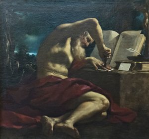 聖ルカ 作： Guercino (1591 1666) (studio)