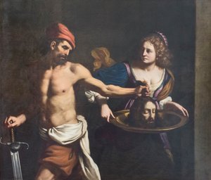 サロメと洗礼者ヨハネの首、c. 1651年（絵画） 作： Guercino (1591 1666)