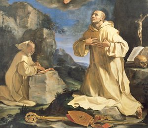 セント・ブルーノのビジョン 作： Guercino