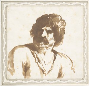 男のバスト 作： Guercino (attributed to)