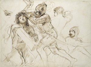 十字架を運ぶキリスト、c1625-1628 作： Guercino
