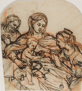 聖カタリナの神秘の結婚 作： Guercino