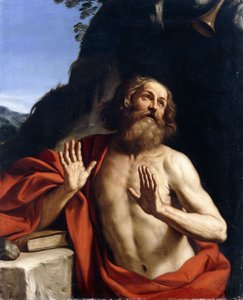 荒野の聖ジェローム、 作： Guercino