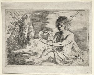 洗礼者聖ヨハネ、1650年代。 作： Guercino