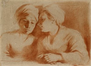座っている 2 人の女性、17 世紀半ば 作： Guercino