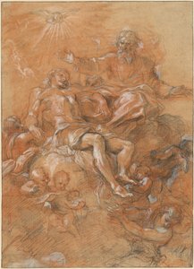 キリストの体を受ける父なる神と聖霊 作： Guglielmo Cortese