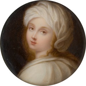 Beatrice Cenci（1577-1599）の肖像、1587-99年頃（象牙に油彩） 作： Guido (after) Reni