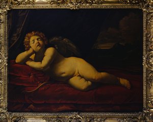 眠っているキューピッド 作： Guido Reni