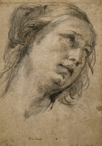 右を見上げる女性の頭、 作： Guido Reni