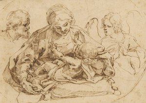 天使と聖家族 作： Guido Reni