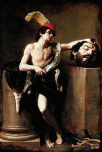 イタリア、ゴリアテの頭を持つダビデ 作： Guido Reni