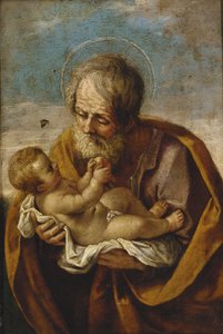 ヨセフと彼の腕の中でキリストの子 作： Guido Reni