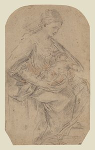 キリスト降誕（レクト）、ターバンを巻いた女（裏面） 作： Guido Reni