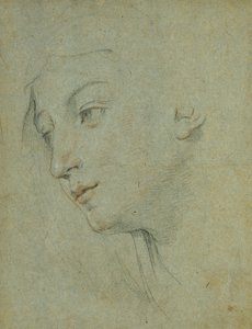左を見下ろしている女性の頭、 作： Guido Reni