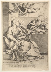 二人の天使の聖家族。 作： Guido Reni